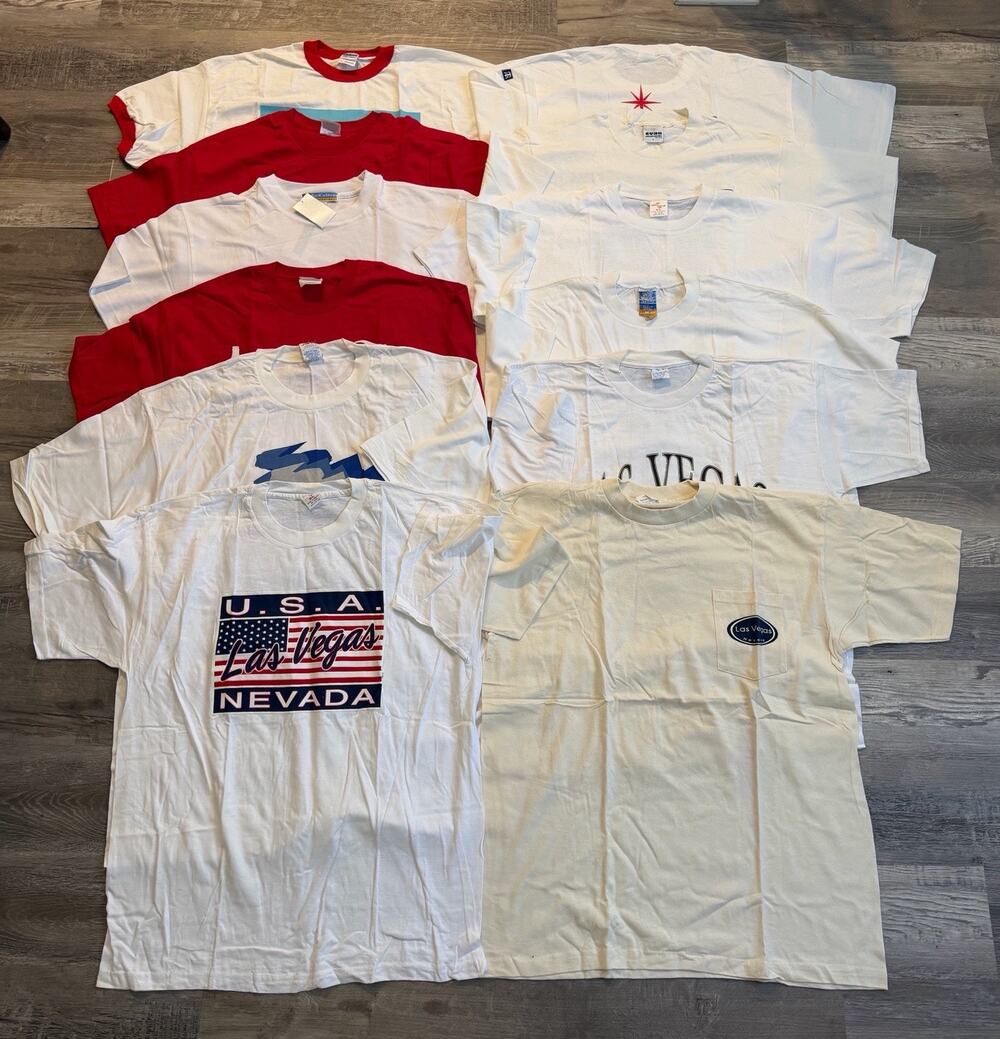 Lot of 12 Vintage Graphic T-Shirts – New Old Stock (NOS)